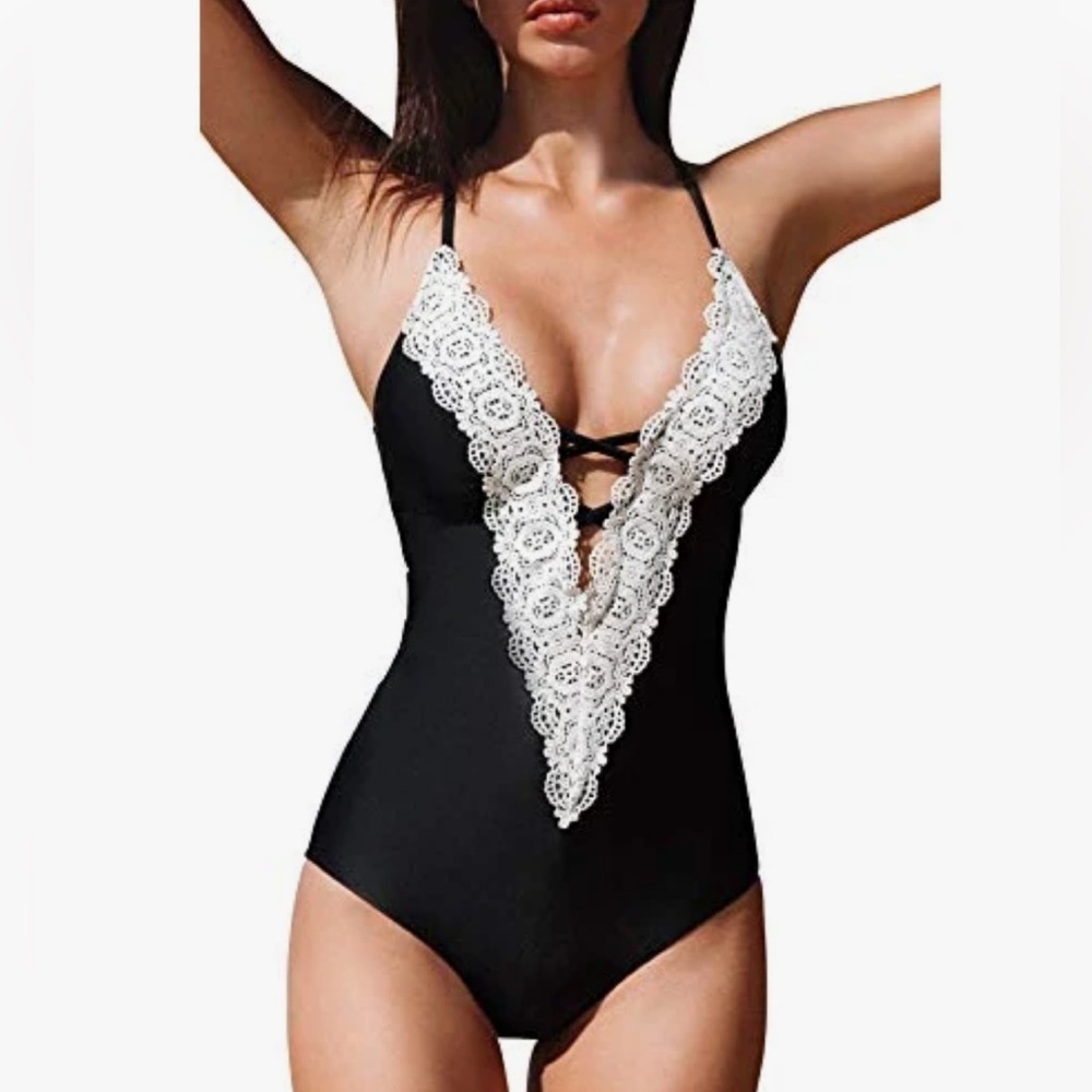 Women's Vintage One Piece Swimsuit Tummy Control Halter Swimwear Bathing Suit